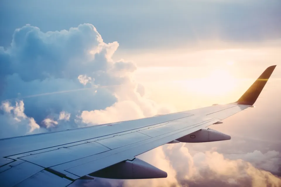 Airplane in flight for time-critical air freight